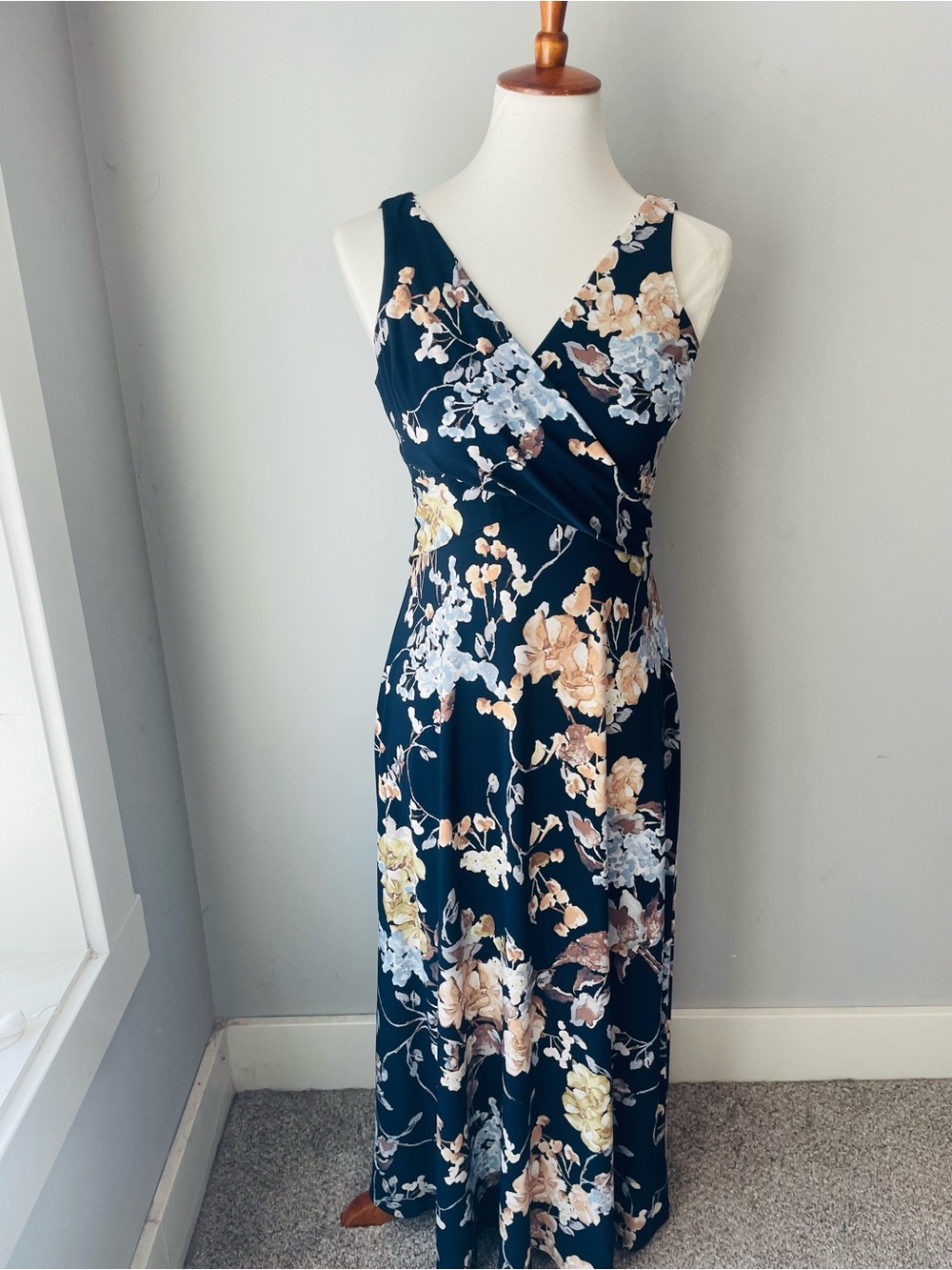 Ralph Lauren Floral Midi Faux Wrap Dress